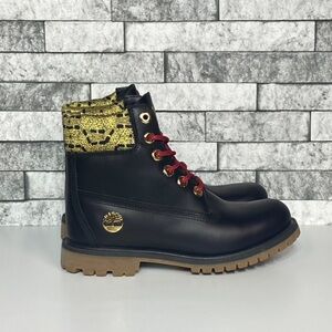 Timberland Black and Gold Lace Up Boots